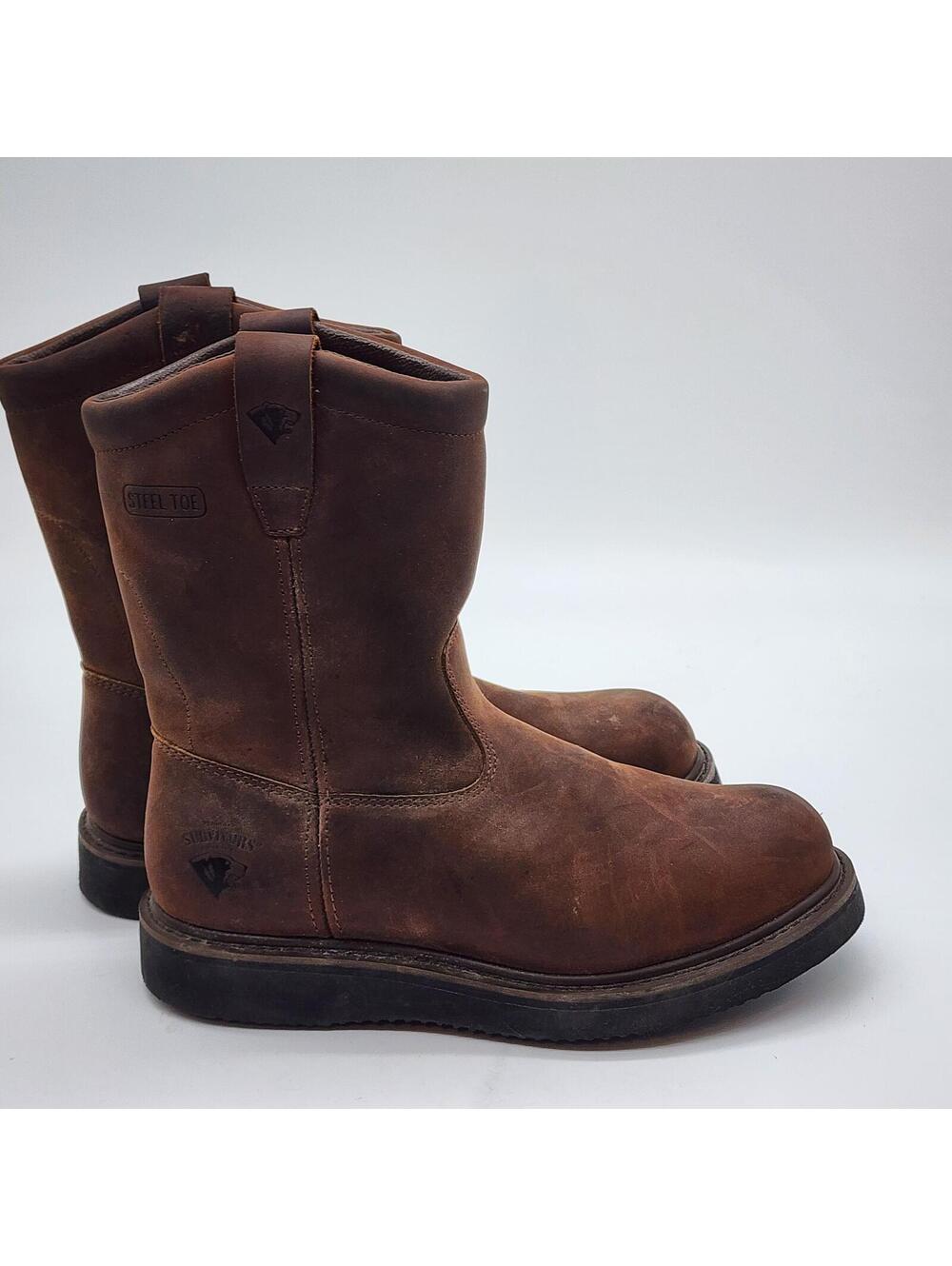 Wolverine Wellington work boots with a slip-resistant steel toe survivor 10.5